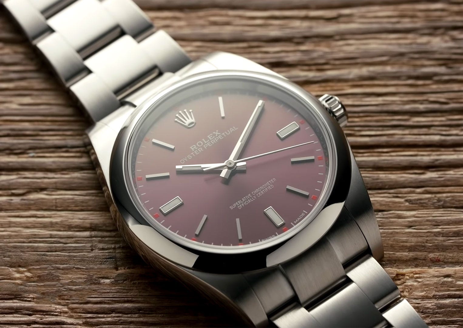 Both the hands and markers on Rolex watches are made from solid gold