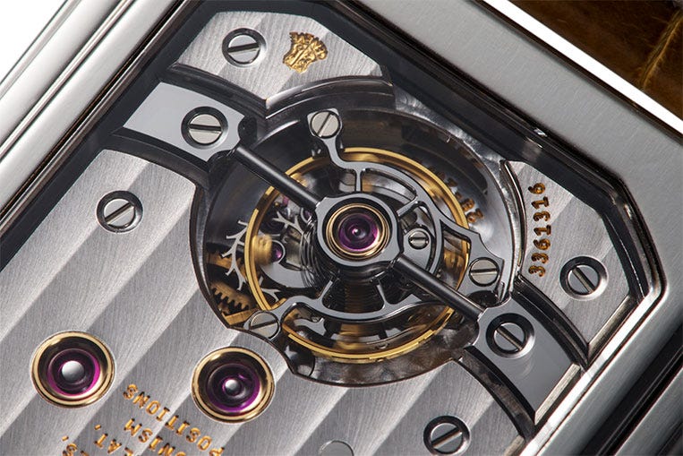 The 72 parts that make up the tourbillon cage weigh just 0.3 grams